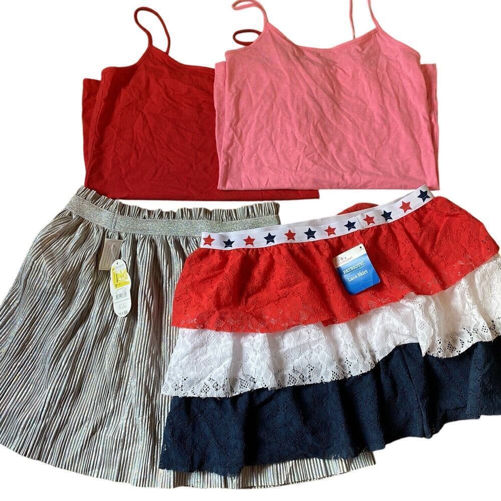 Teenage Girls Junior Clothes Size L/XL Lot Of 4 2Tank Tops 2Mini Skirts Summer